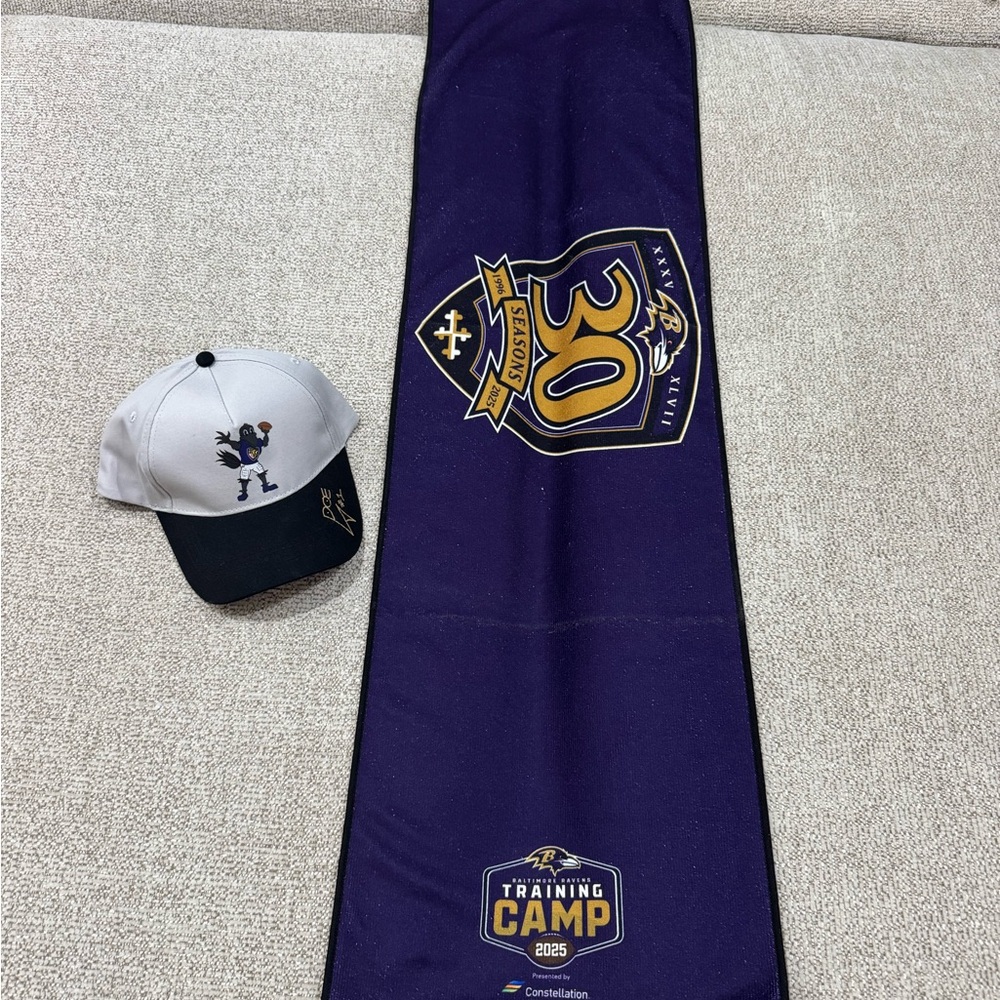 Baltimore Ravens 2025 Training Camp Purple Banner And Hat
